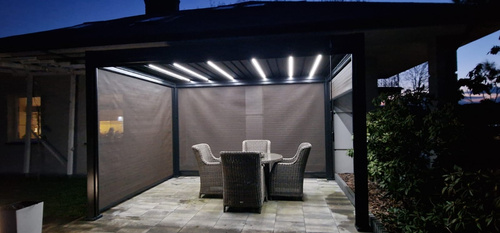 WYPRZEDAŻ!!! Pergola Ogrodowa Gray 3x3 Zestaw LED, Rolety