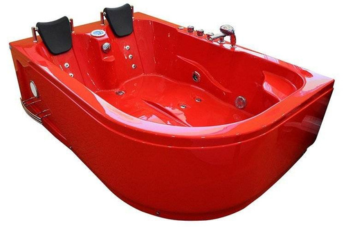 WANNA SPA Z HYDROMASAŻEM JACUZZI AQUAPEUTIC AQ-631 PLUS, 2-osobowa 180x120X54 cm lewa, czerwona