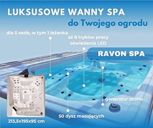 Wanna ogrodowa / zewnętrzna jacuzzi RAVON SPA GOLD