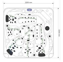 WANNA ZEWNĘTRZNA Z HYDROMASAŻEM AQUAPEUTIC 1346 STANDARD+ 5-osobowa 220x220x96cm